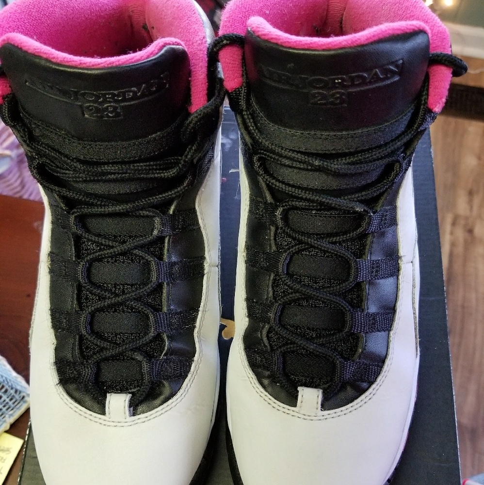 Jordan Retro 10's Vivid Pink, Black and white